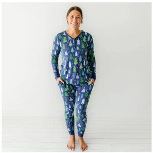Little Sleepies Merry and Bright Christmas Tree Bamboo Pajama Set XL
